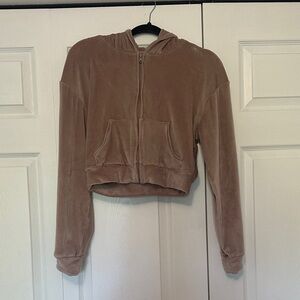 SKIMS Pink Cropped Hoodie Jacket